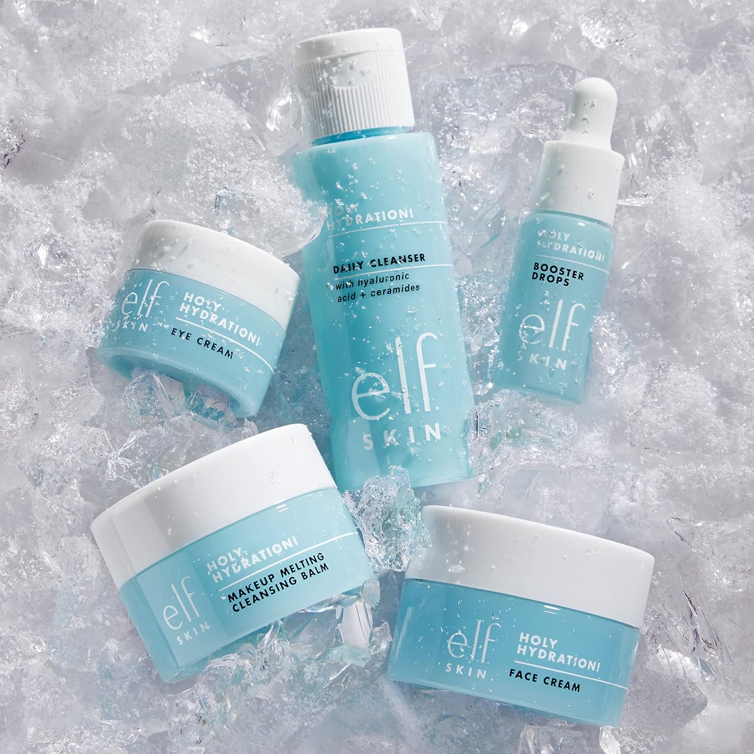 e.l.f. SKIN Hydrated Ever After Skincare Mini Kit, Cleanser, Makeup Remover, Moisturiser Eye Cream For Hydrating Skin, Airplane-Friendly Sizes